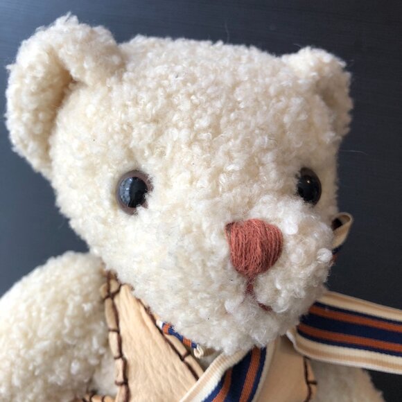 Vintage Ted D. Bear Department 56 Jointed Plush Bear with leather dress jacket - Picture 10 of 10